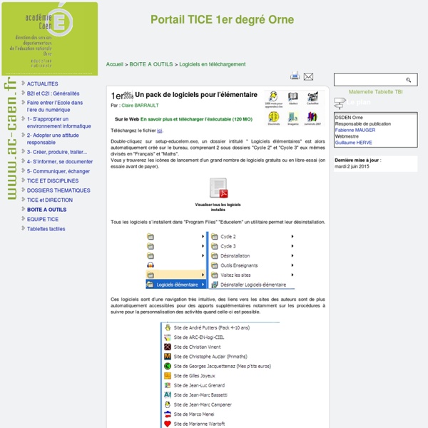 Un pack de logiciels pour l'élémentaire - Portail TICE de l'Inspection académique de l'Orne