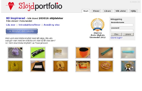 Slöjdportfolio - Startsida - Portfoliodatabas för slöjdelever och lärare