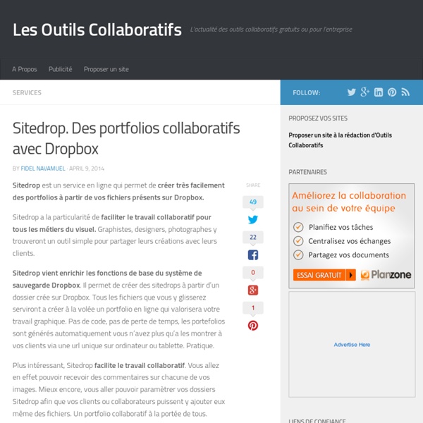 Sitedrop. Des portfolios collaboratifs avec Dropbox - Les Outils Collaboratifs