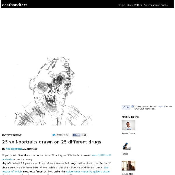 25 self-portraits drawn on 25 different drugs