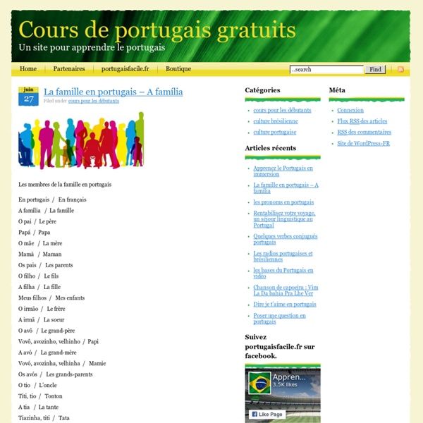 Cours de portugais gratuits » cours pour les débutants