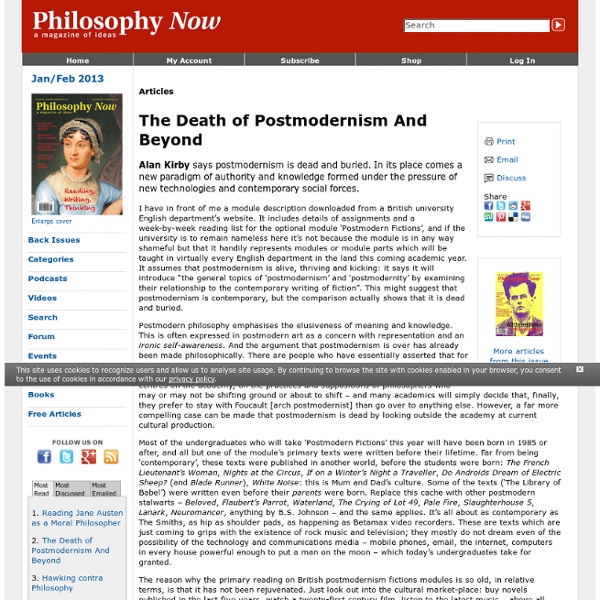 The Death of Postmodernism And Beyond