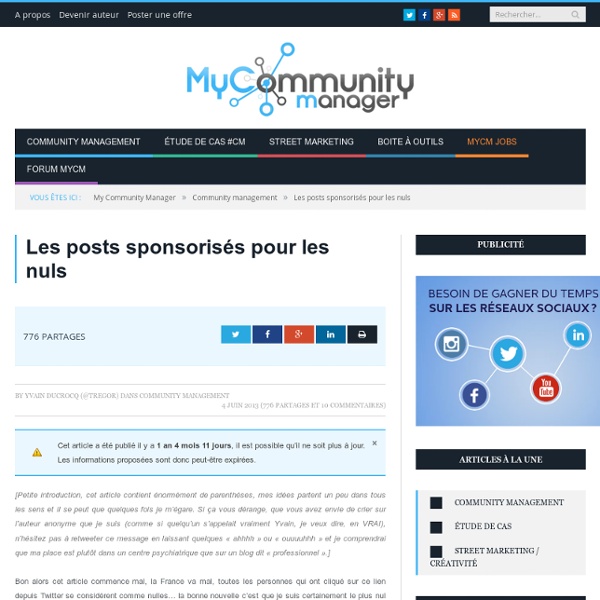 Les posts sponsorisés pour les nuls