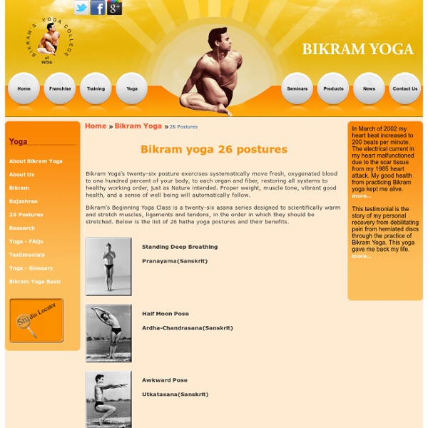 Bikram Yoga 26 Postures