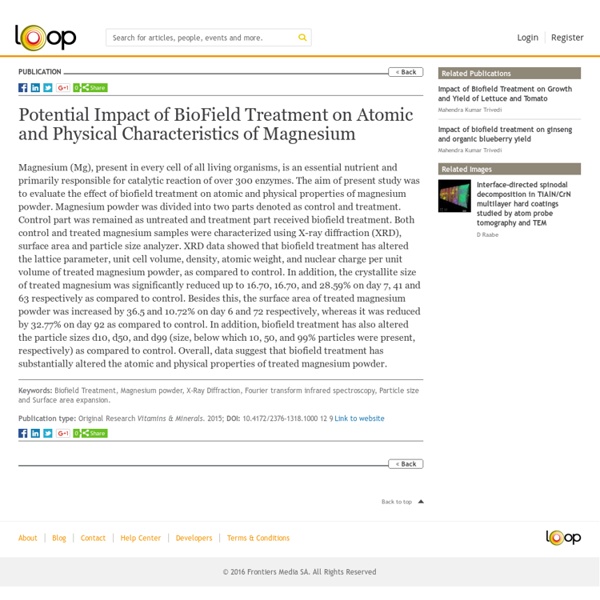 Potential Impact of BioField Treatment on Atomic and Physical Characteristics of Magnesium