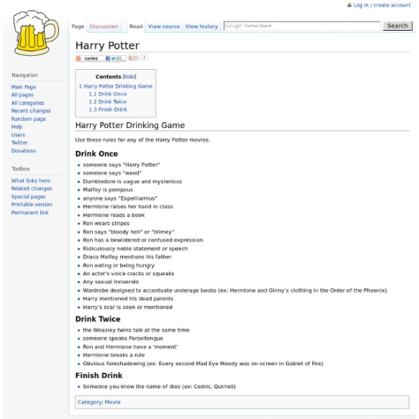 Harry Potter Drinking Game - DrinkiWiki