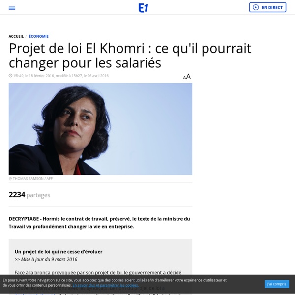 Projet de loi El Khomri : ce qu'il pourrait changer pour les salariés