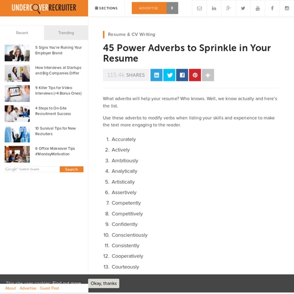 45 Power Adverbs to Sprinkle in Your Resume