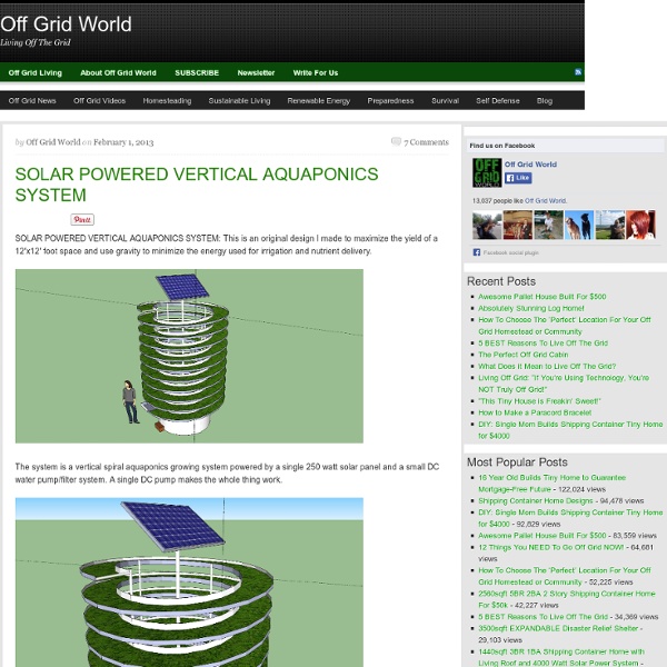 Solar Powered Vertical Aquaponics System