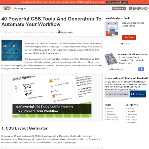 40 Powerful CSS Tools And Generators To Automate Your Workflow