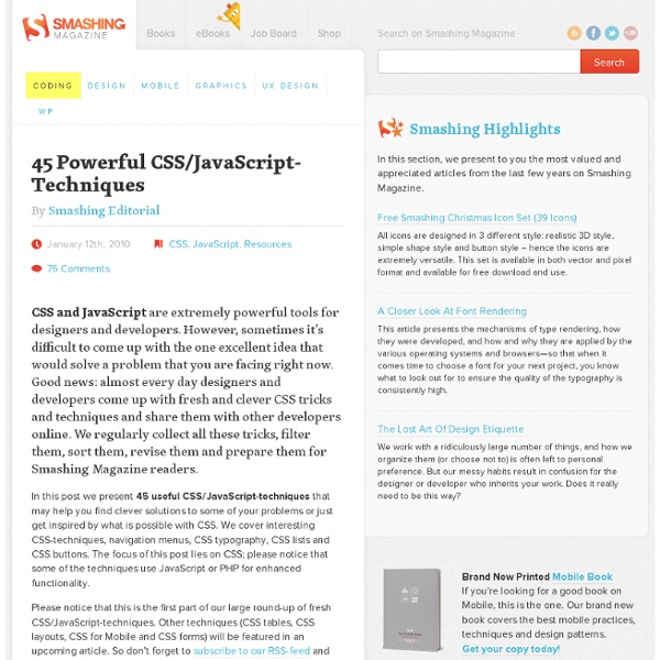 45 Powerful CSS/JavaScript-Techniques