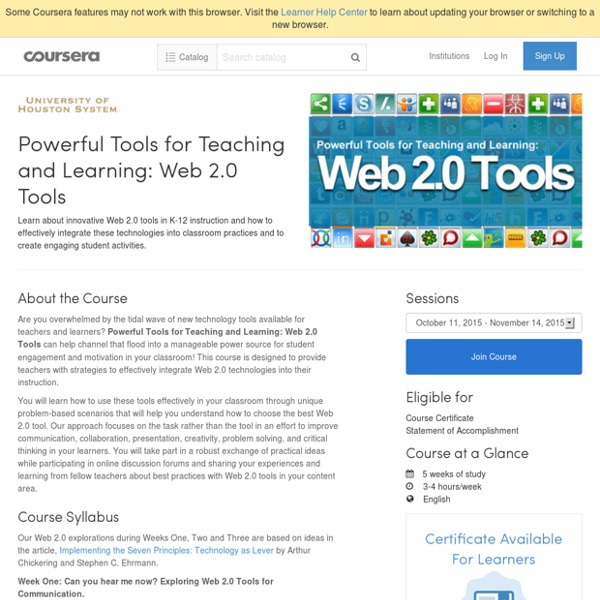 Powerful Tools for Teaching and Learning: Web 2.0 Tools