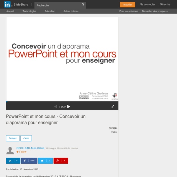 PowerPoint et mon cours - Concevoir un diaporama pour enseigner