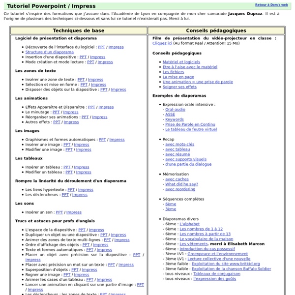 Tutoriel Microsoft Powerpoint / OpenOffice Impress