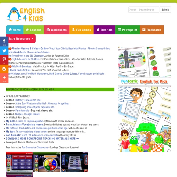 ESL PowerPoint Lessons,PowerPoint Games, PPT for teaching English vocabulary