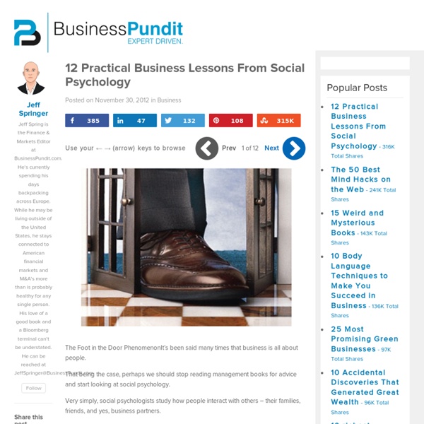 12 Practical Business Lessons From Social Psychology