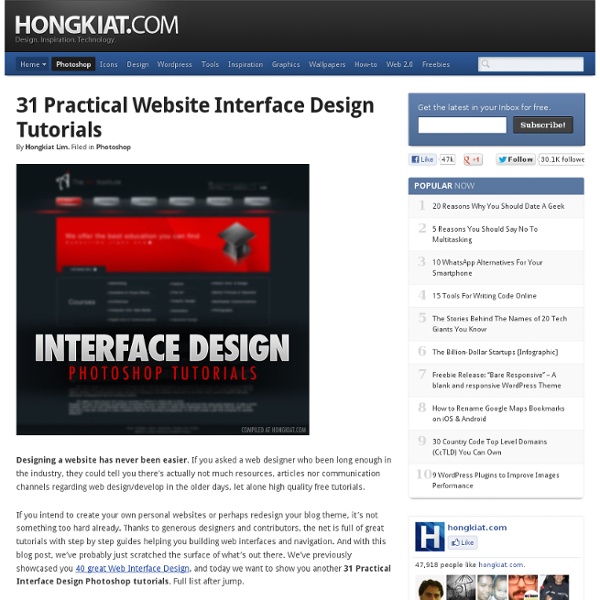 31 Practical Website Interface Design Tutorials