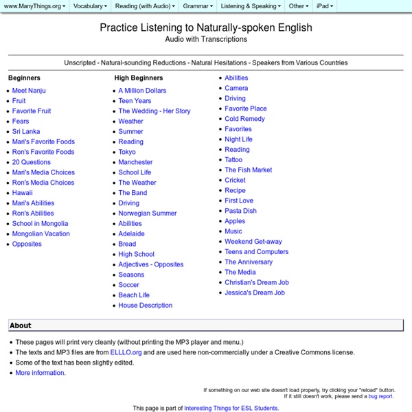 Practice Listening to Naturally-spoken English (For ESL/EFL)