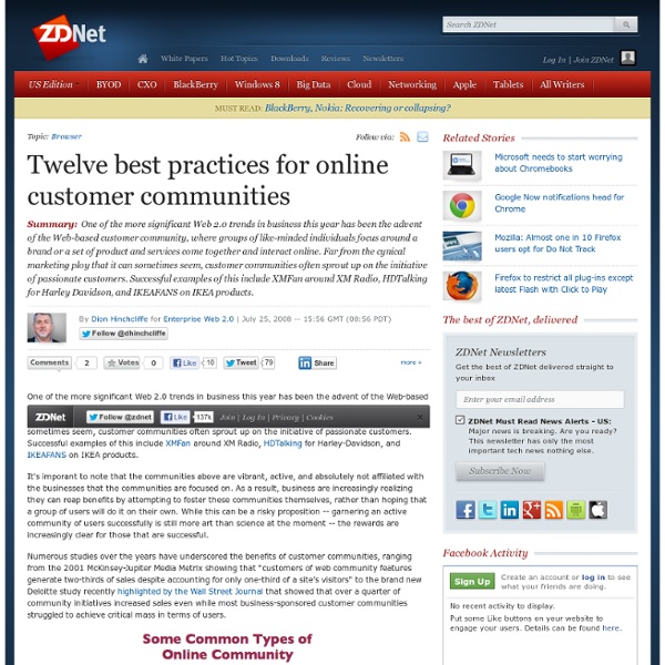 Twelve best practices for online customer communities