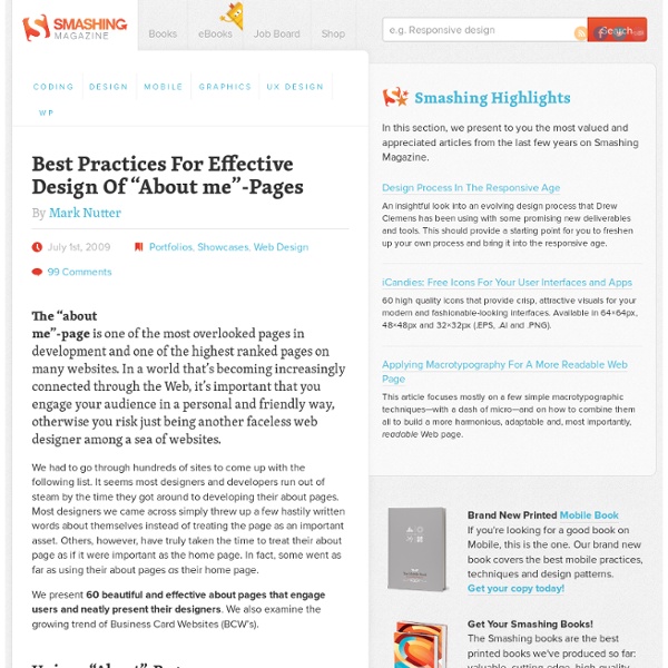 Best Practices For Effective Design Of "About me"-Pages