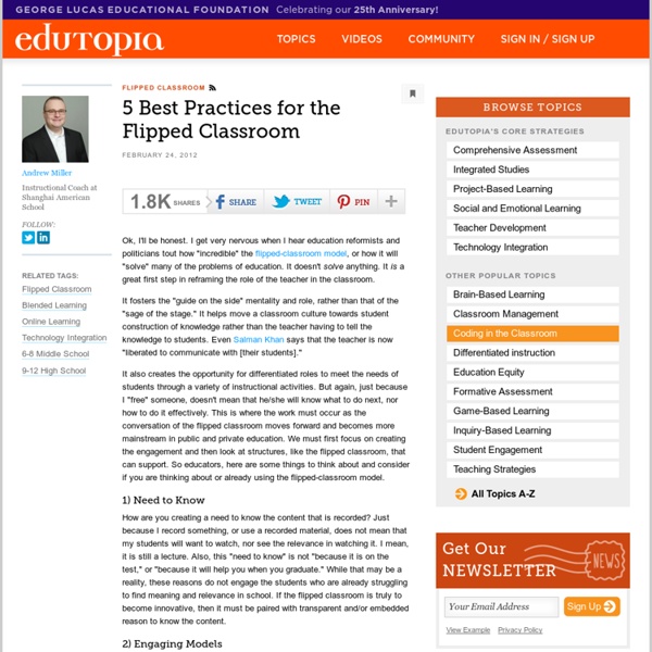 Five Best Practices for the Flipped Classroom