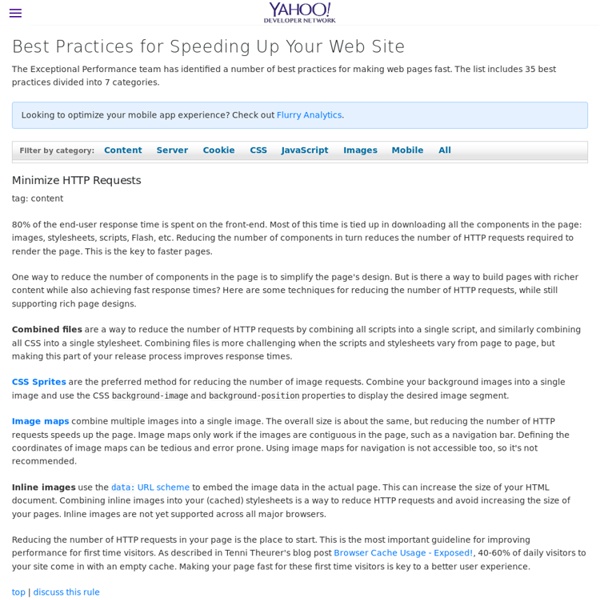 Best Practices for Speeding Up Your Web Site - Yahoo Developer Network