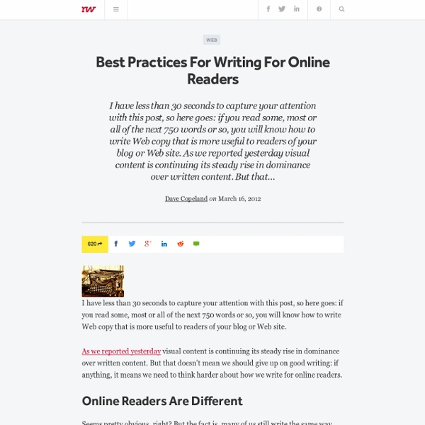 Best Practices For Writing For Online Readers