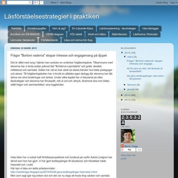 Läsförståelsestrategier i praktiken: Frågor "Bortom raderna" skapar intresse och engagemang på djupet