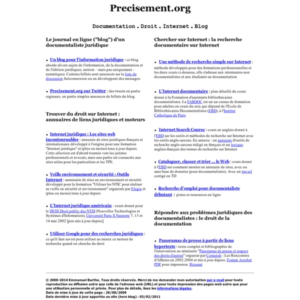Precisement.org - Documentation. Droit. Internet. Blog