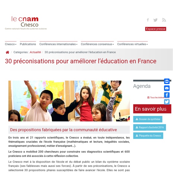 30 préconisations pour améliorer l’éducation en France