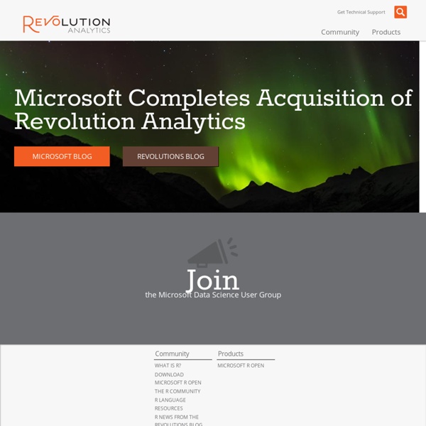 Revolution Analytics - Commercial Software & Support for the R Statistics Language