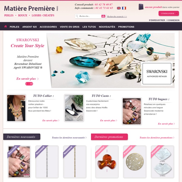 MatièrePremière : vente en ligne de perles et accessoires pour création de bijoux