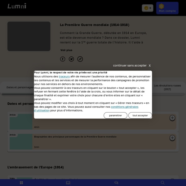 La guerre de 1914-1918 (Première Guerre mondiale) - Histoire