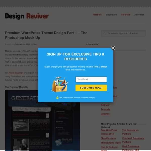Premium Wordpress Theme Design Part 1 – The Photoshop Mock Up