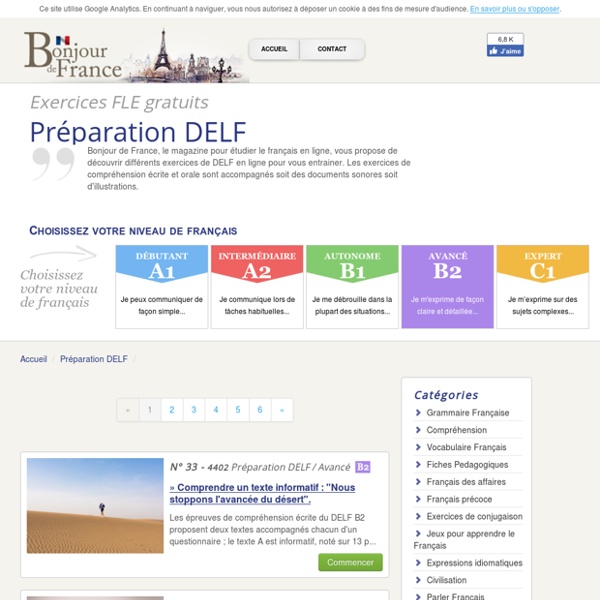 Préparation examen du DELF – A2 B1 B1 B2 cours et exercices en Ligne