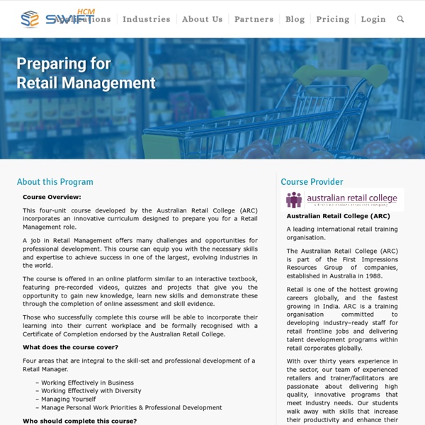 Retail Management Training Program, Online Certificate Courses