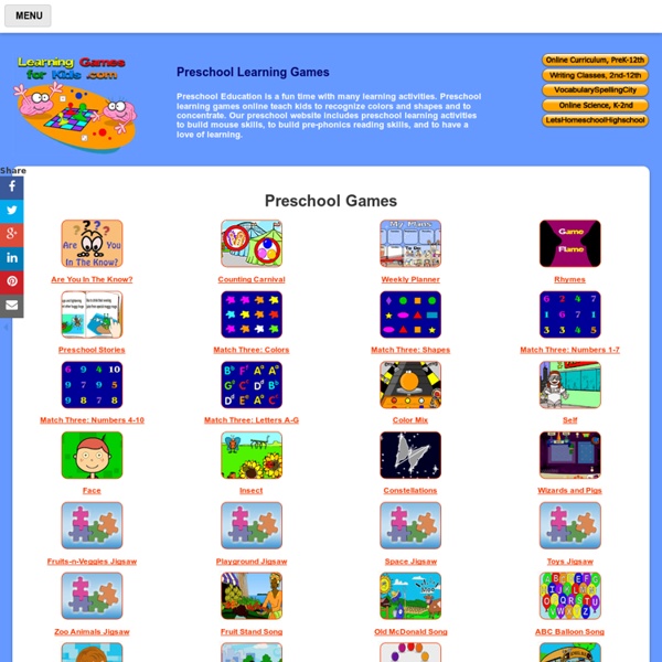 Preschool Learning Games For Kids