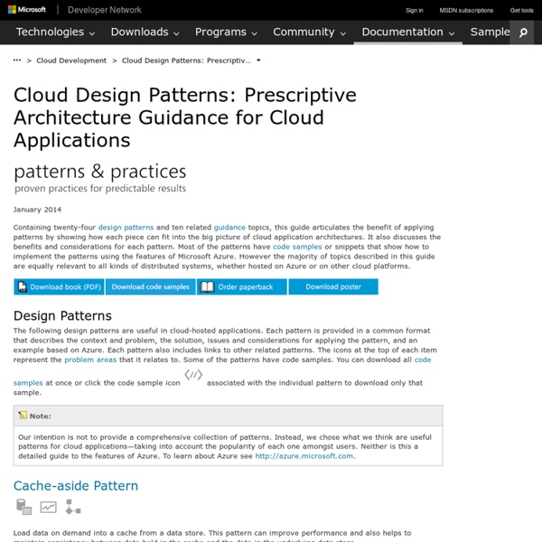 Cloud Design Patterns: Prescriptive Architecture Guidance for Cloud Applications