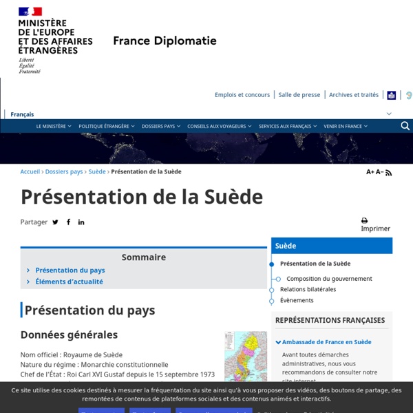 Présentation de la Suède - Ministère de l’Europe et des Affaires étrangères