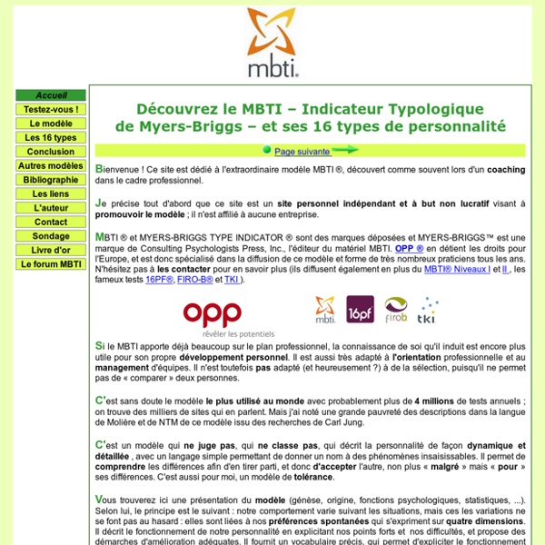 Présentation du MBTI en français