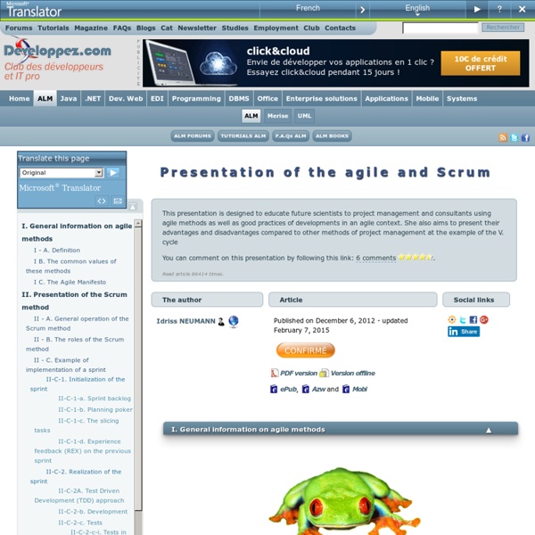 Présentation des méthodes agiles et Scrum