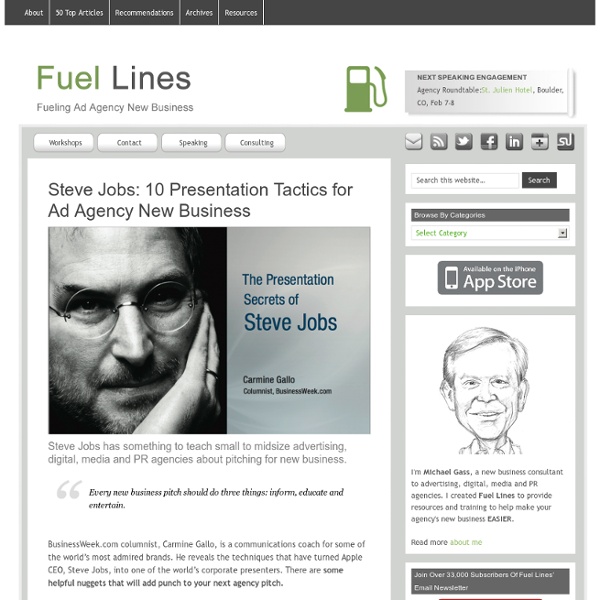 Steve Jobs: 10 Presentation Tactics for Ad Agency New Business