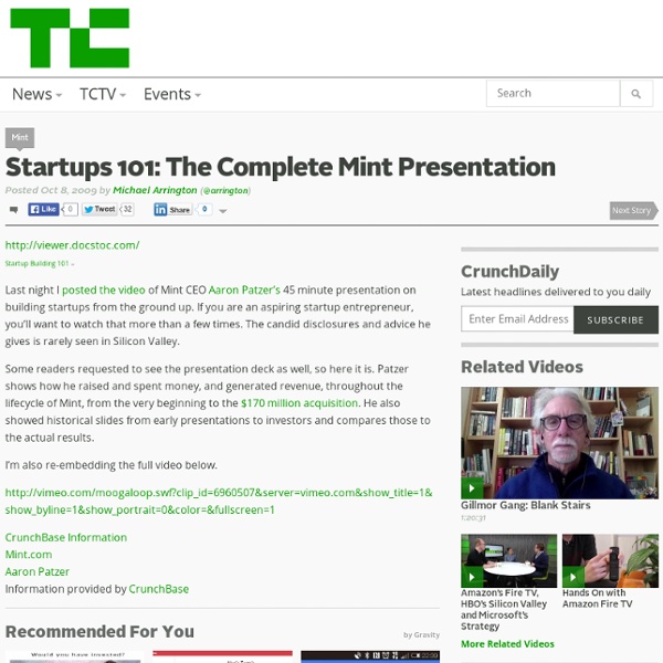 Startups 101: The Complete Mint Presentation