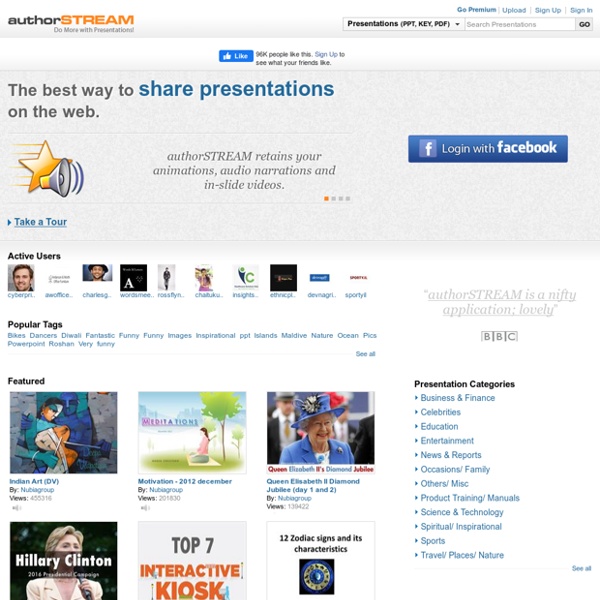 Upload, Share and Search Presentations, Templates On authorSTREAM