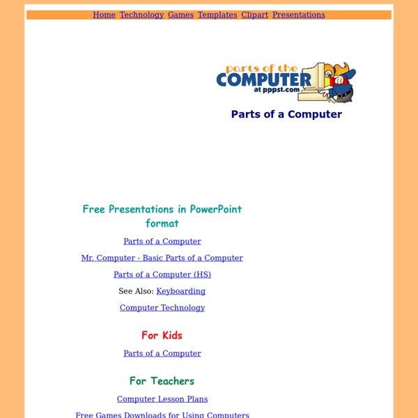 Free Presentations in PowerPoint format for Parts of a Computer PK-12