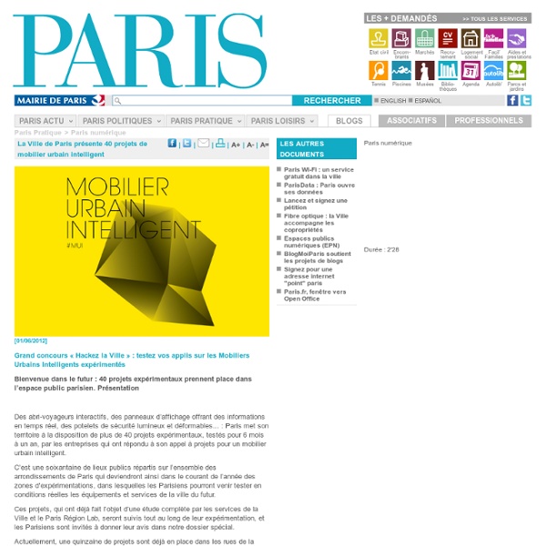 40 mobiliers urbain intelligent Paris