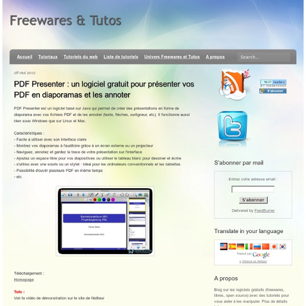 Logiciel gratuit : présenter des PDF en diaporamas et les annoter