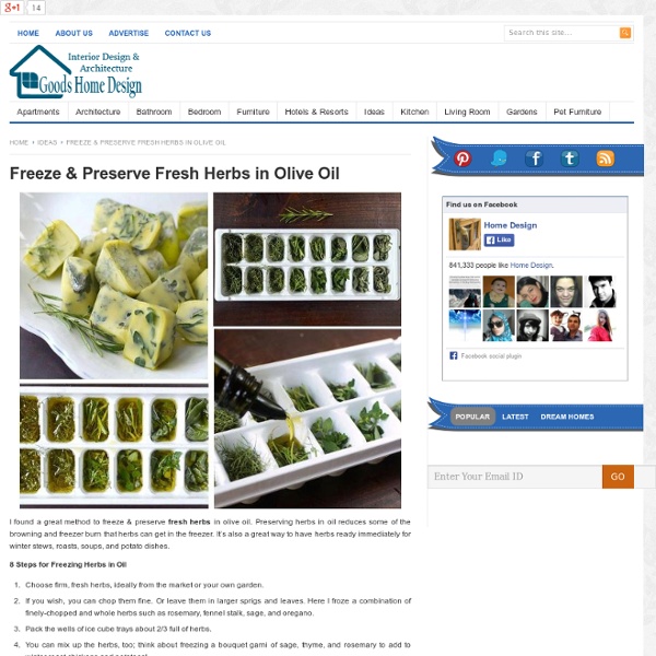 Freeze & Preserve Fresh Herbs in Olive Oil