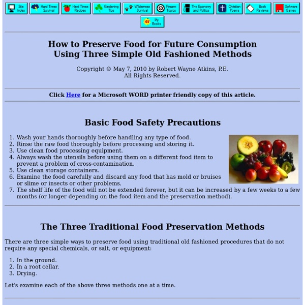 How to Preserve Food by Robert Wayne Atkins