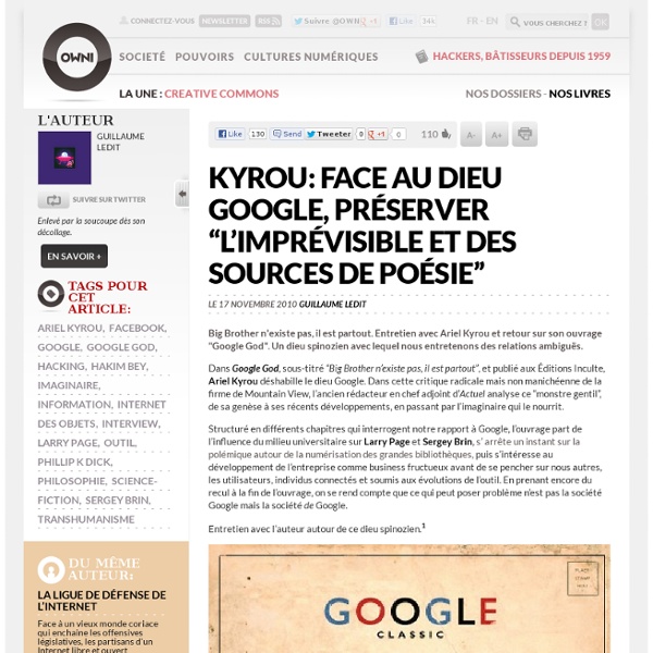 Kyrou: face au dieu Google, préserver “l’imprévisible et des sources de poésie”